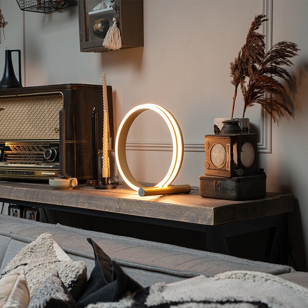 Lampada da tavolo di design in ottone con LED dimmerabile a 3 livelli - Navara