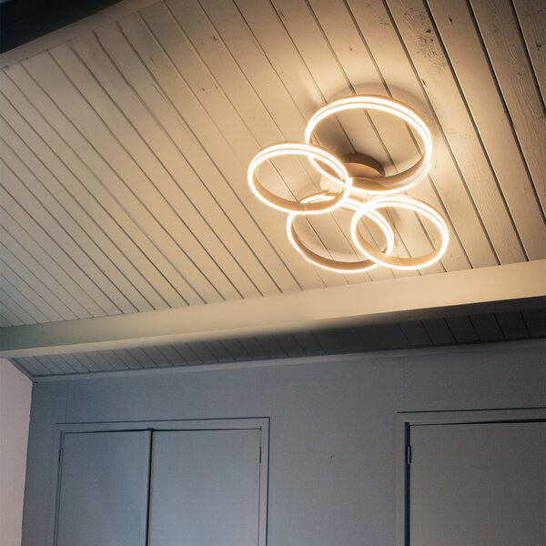 Plafoniera ottone con LED dimmerabile a 3 livelli 4 luci - Navara