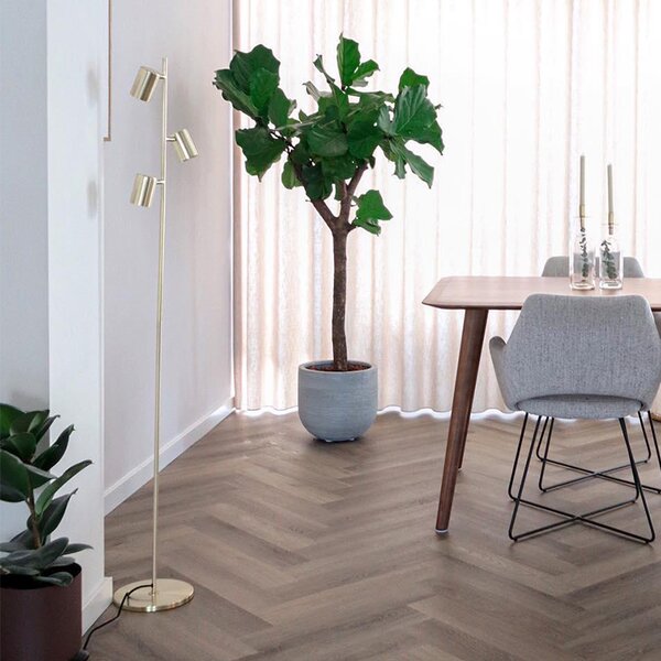 Lampada da terra moderna in ottone 3 luci - Jeana