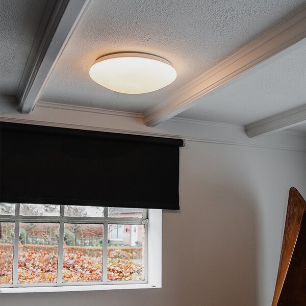 Plafoniera bianca 33 cm con LED e dimmer con telecomando - Iene