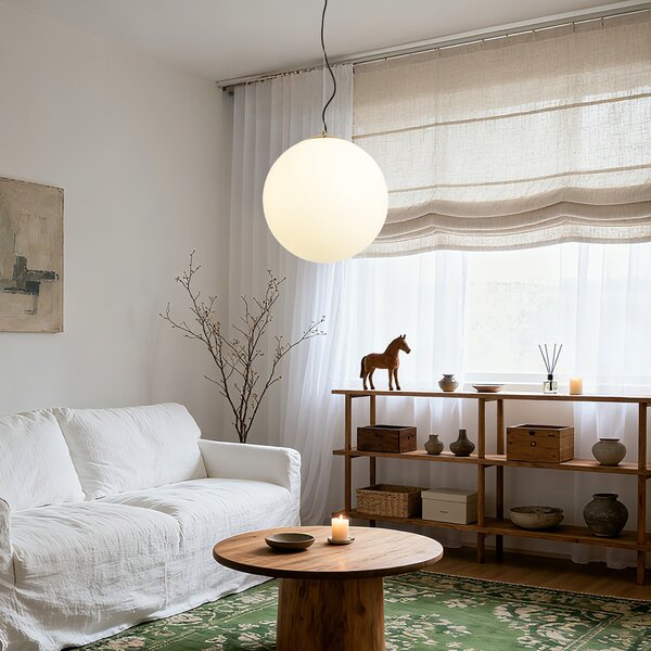 Lampada a sospensione scandinava vetro opale 40 cm - Ball 40