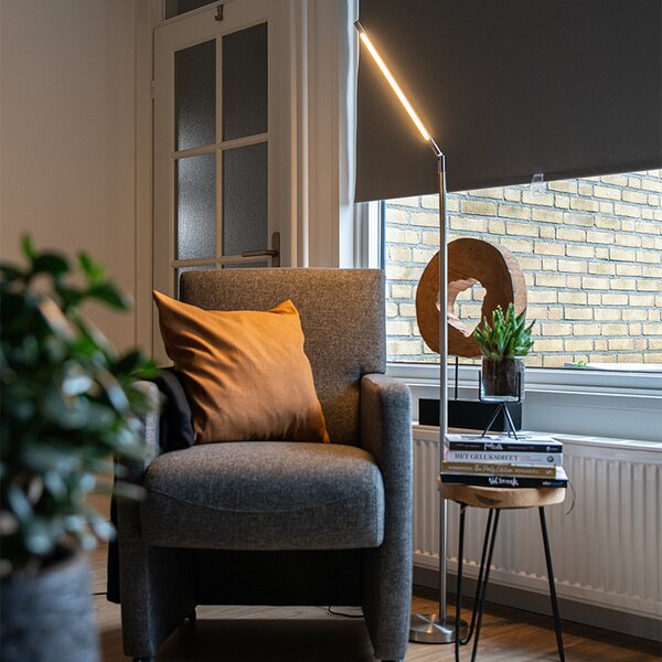 Lampada da terra moderna in acciaio con LED - Berdien