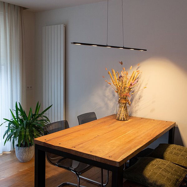 Lampada a sospensione di design nera con LED con dimmer touch - Platina