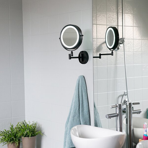 Specchio da bagno di design nero con LED regolabile IP44 - Vicino