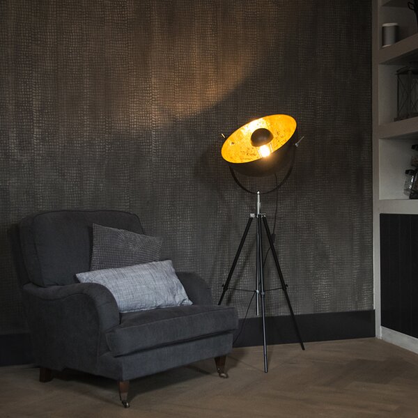 Lampada da terra a treppiede industriale nera - Magna 50 Eglip