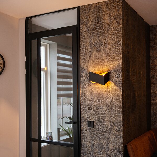 Applique da parete di design nera con oro - Fold