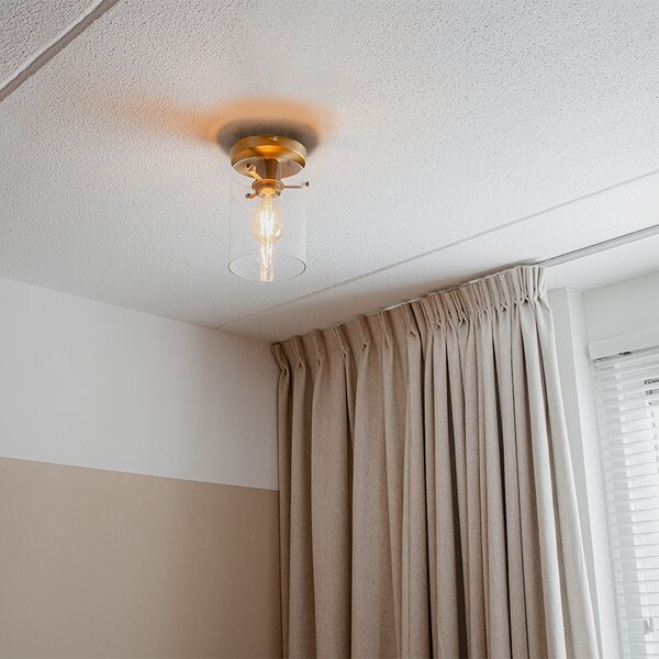 Plafoniera moderna bronzo con vetro - Dome