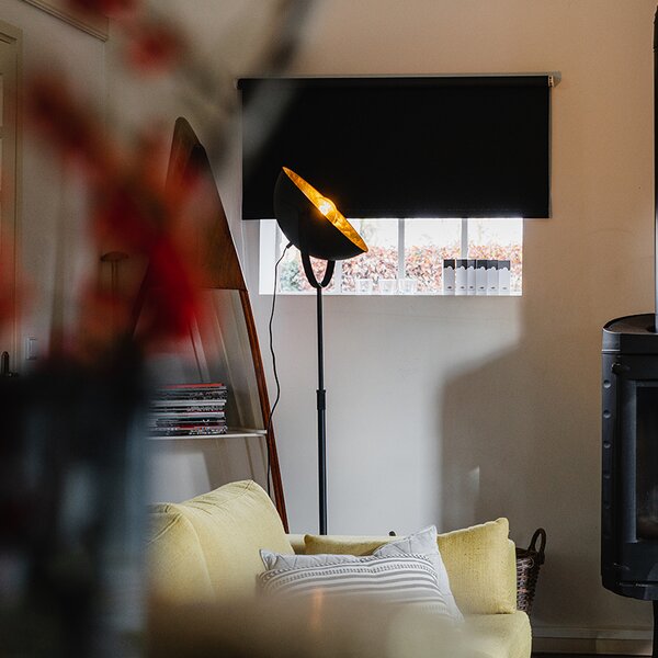 Lampada da terra nera con oro 35 cm regolabile - Magnax