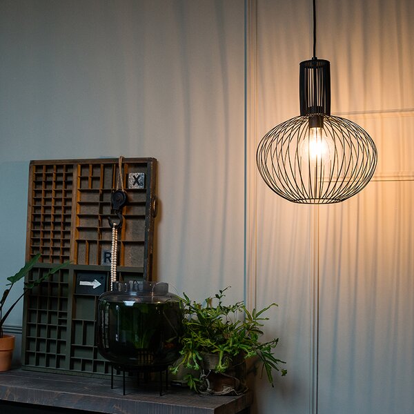 Lampada a sospensione di design nera - Wire Bake