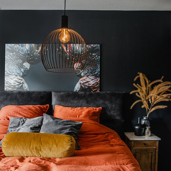 Lampada a sospensione rotonda di design nera 40 cm - Dos