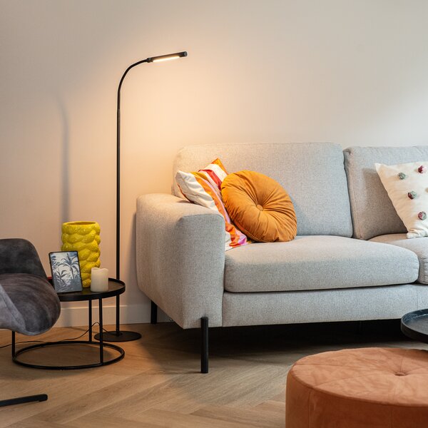 Lampada da terra di design nera con LED e dimmer touch - Palka