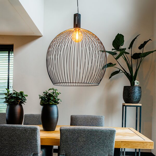 Lampada a sospensione di design rotonda nera 70 cm - Dos