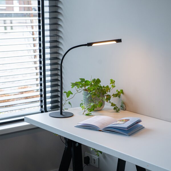 Lampada da tavolo di design nera con LED e dimmer touch - Palka
