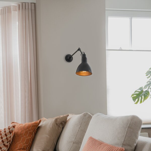Applique industriale nera regolabile - Wye