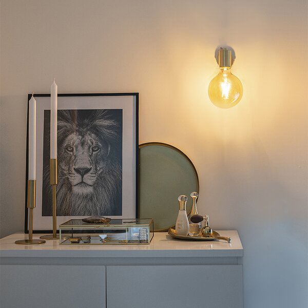 Lampada da parete Art Déco dorata con lampadina WiFi G95 inclusa - Facil