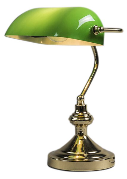Lampada da tavolo intelligente ottone con vetro verde incl. Wifi P45 - Banker