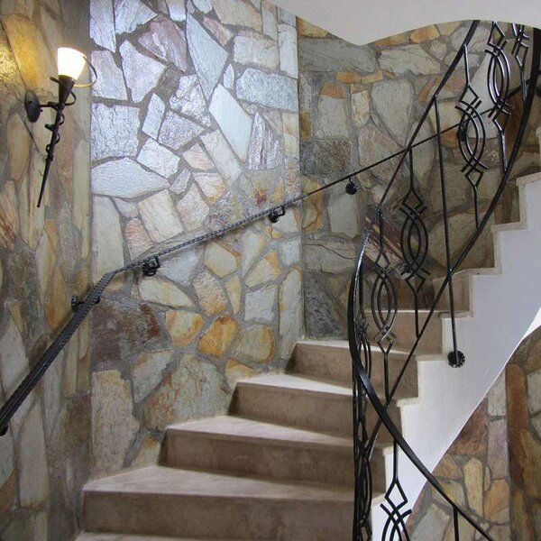 Applique da parete rustica marrone ruggine con vetro crema - Castle