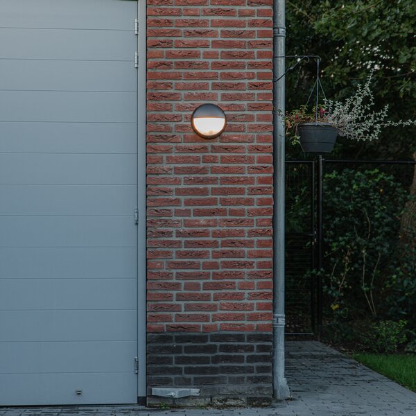 Lampada da parete per esterni nera con LED e sensore di movimento IP54 - Hortus