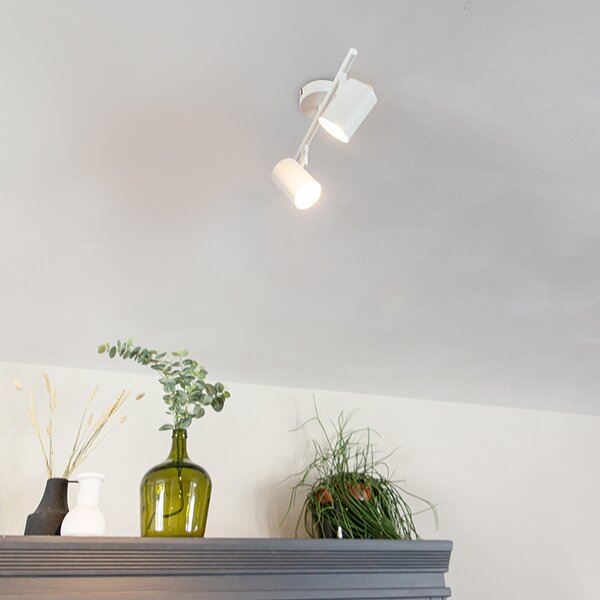Faretto moderno bianco 2 luci orientabile - Jeana 2