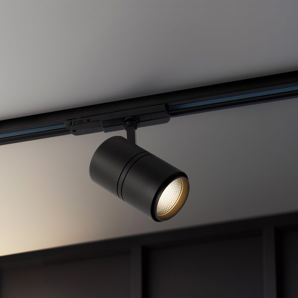 Faretto a binario moderno dimmerabile a 3 fasi nero con LED 3000K - Ruler 38