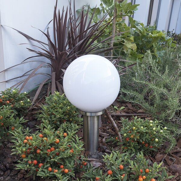 Lampada da esterno moderna a palo in acciaio inox 50 cm - Sfera