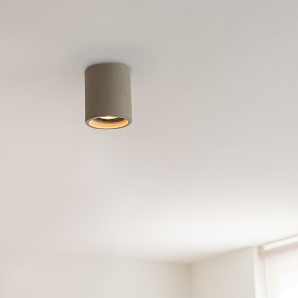 Faretto da soffitto in cemento rurale rotondo - Deep