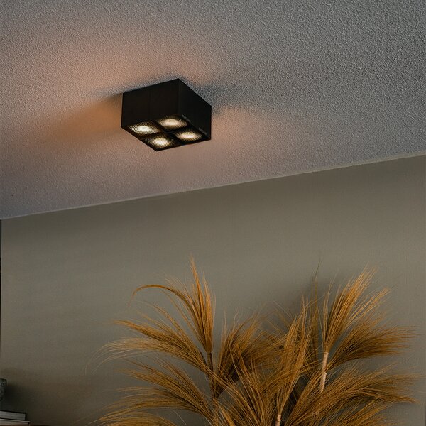 Faretto di design nero 4 luci - Qubo Honey