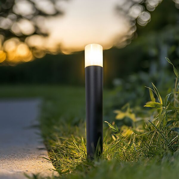 Lampada da esterno nera con paralume bianco opale 50 cm - Odense