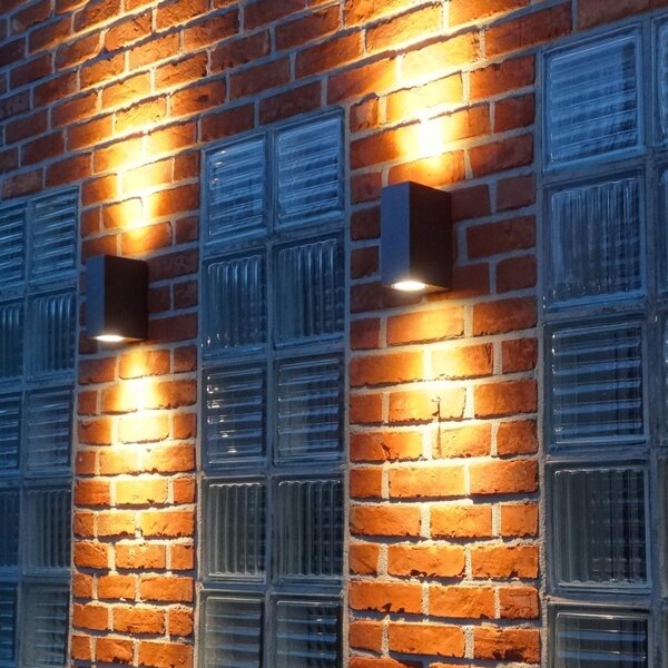 Applique moderna grigio scuro 2 luci IP44 - Baleno