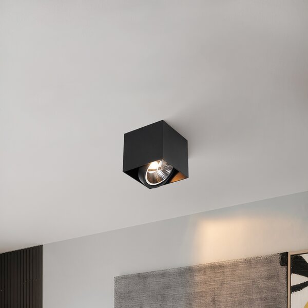 Faretto di design nero quadrato AR111 - Box
