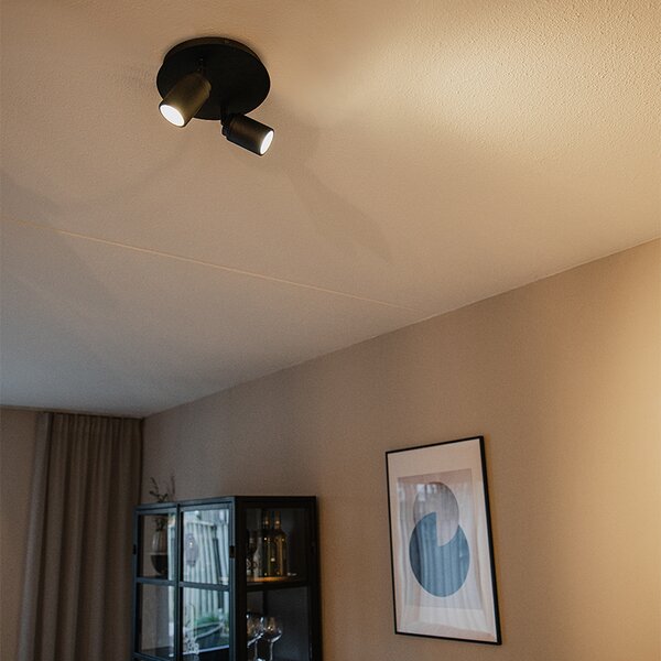 Faretto moderno per bagno nero 2 luci IP44 - Ducha