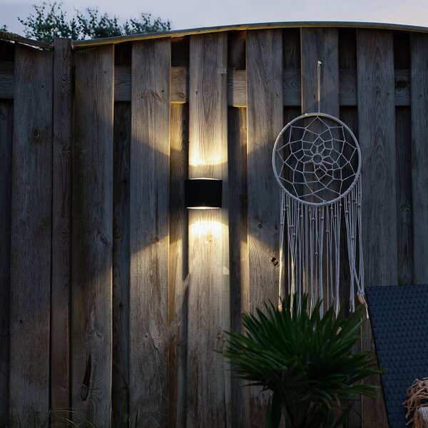 Lampada da parete per esterni moderna nera con LED IP44 - Ovum