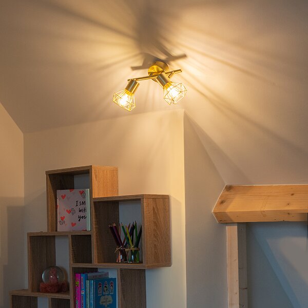 Faretto Art Déco ottone orientabile e girevole 2 luci - Mosh