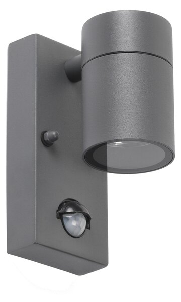 Lampada da parete per esterni antracite IP44 con sensore di movimento - Solo