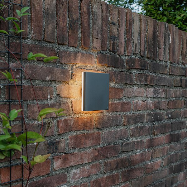 Applique da parete di design in alluminio grigio 15 cm con LED 9W - Skyf