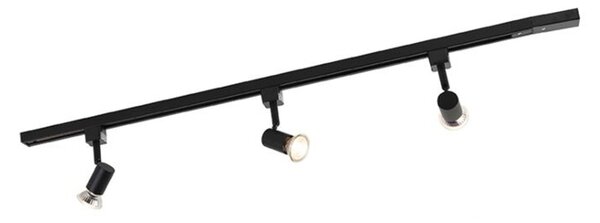 Sistema di illuminazione a binario moderno con 3 faretti nero 1 fase - Iconic Jeany