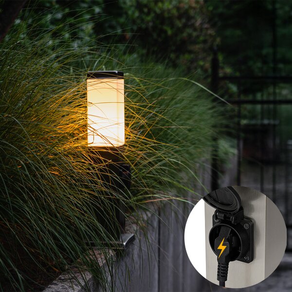 Lampada da esterno moderna 45 cm in acciaio con presa IP44 - Malios