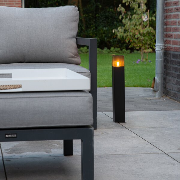 Lampada da esterno da terra nera 50 cm IP44 con effetto vetro fumé - Danimarca