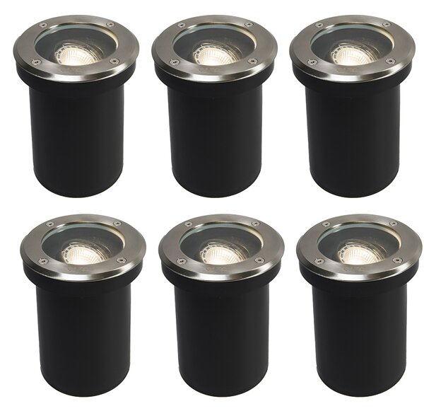 Set di 6 faretti da terra intelligenti orientabili incl. WiFi GU10 - Delux