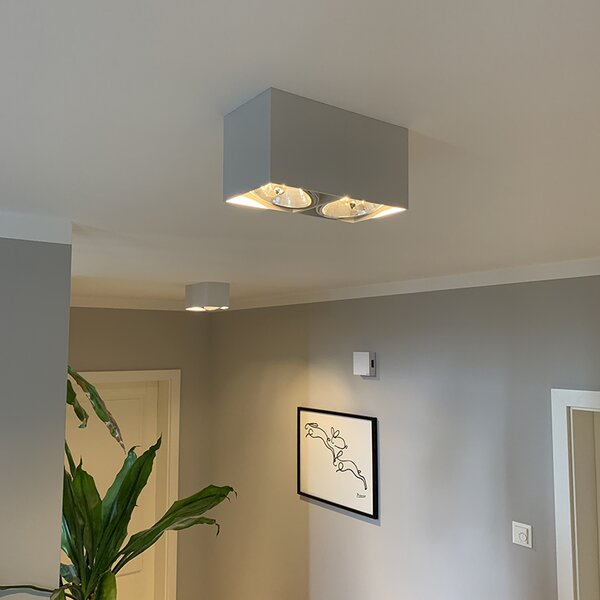 Faretto di design bianco rettangolare 2 luci - Box