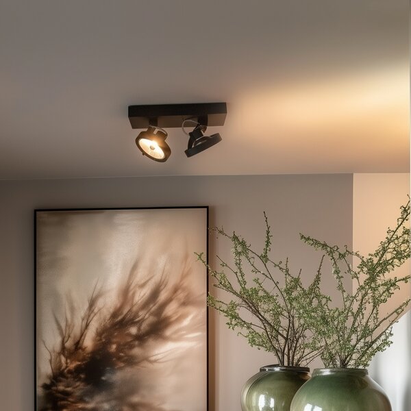 Faretto di design nero orientabile 2 luci - GO
