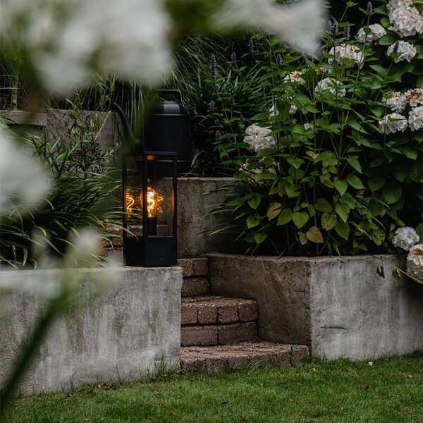 Lampada da terra industriale nera 40 cm IP44 - Charlois