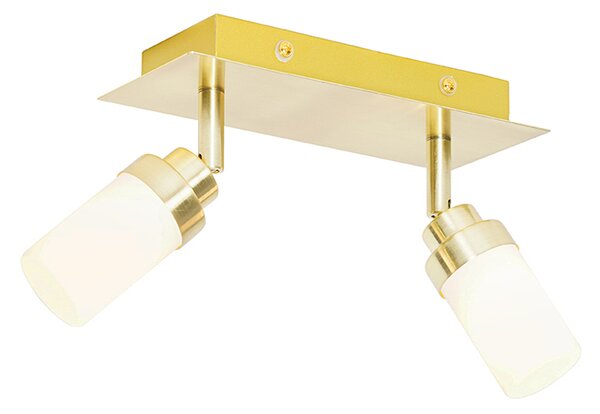 Faretto da bagno moderno ottone 2 luci IP44 - Japie