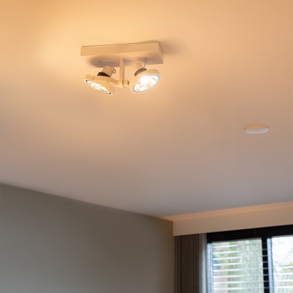 Faretto moderno bianco a 2 luci - Master 111