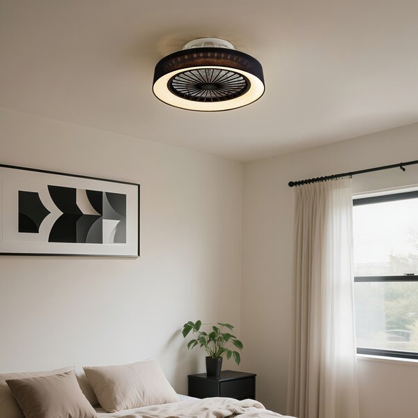 Ventilatori Da Soffitto Da 60 Cm Con Luce E Telecomando Plafoniera Led Dimmerabile Con Ventilatore 6 Velocita Timer 3 Temperature Di Colore 96570609