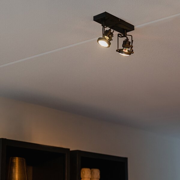 Faretto intelligente nero con 2 GU10 Wifi - Suplux