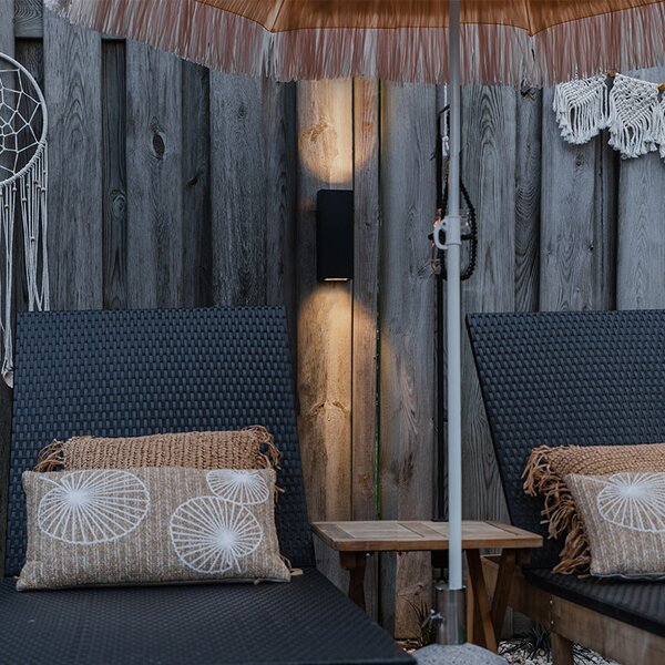 Applique moderna nera 2 luci GU10 AR70 IP54 - Baleno
