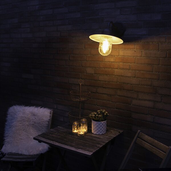 Lampada da parete rustica intelligente antracite IP44 incl. wifi E27 - Kansas