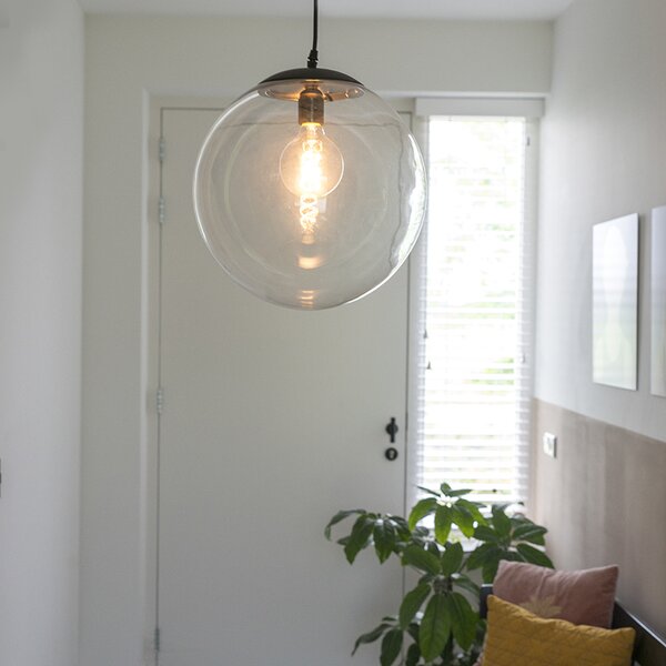 Lampada a sospensione intelligente trasparente 35 cm incl. WiFi A60 - Pallon