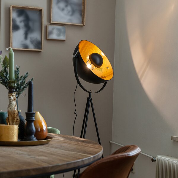 Lampada da terra a treppiede intelligente nera incl. Wifi A60 - Magna 40 Eglip